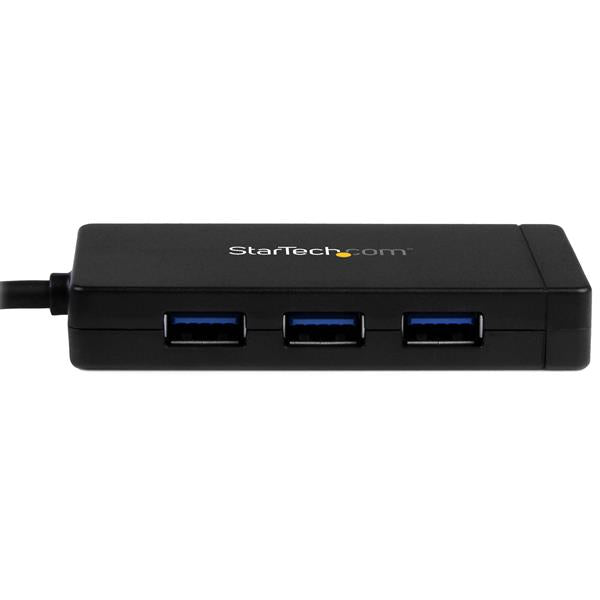 StarTech 3-Port USB 3.0 Hub plus Gigabit Ethernet - USB-C - Includes Power Adapter~3-Port USB-C Hub with Gigabit Ethernet - USB-C to 3x USB-A - USB 3.0 (5Gbps) - Includes Power Adapter