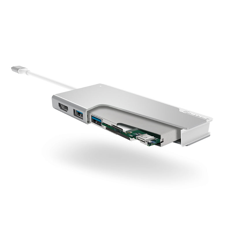 ALOGIC Ultra USB-C Dock UNI - 2 x USB-A (USB 3.0); 1 x USB-C (Data/PD 100W); 1 x SD Card Slot; 1 x Micro SD Card Slot; 1 x HDMI 4K @30Hz - Silver