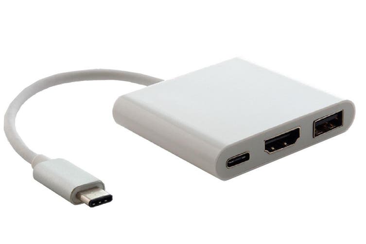 Astrotek Thunderbolt USB 3.1 Type C (USB-C) to VGA + USB + Card Reader Video Adapter Converter Male to Female for Apple Macbook Chromebook Pixel White