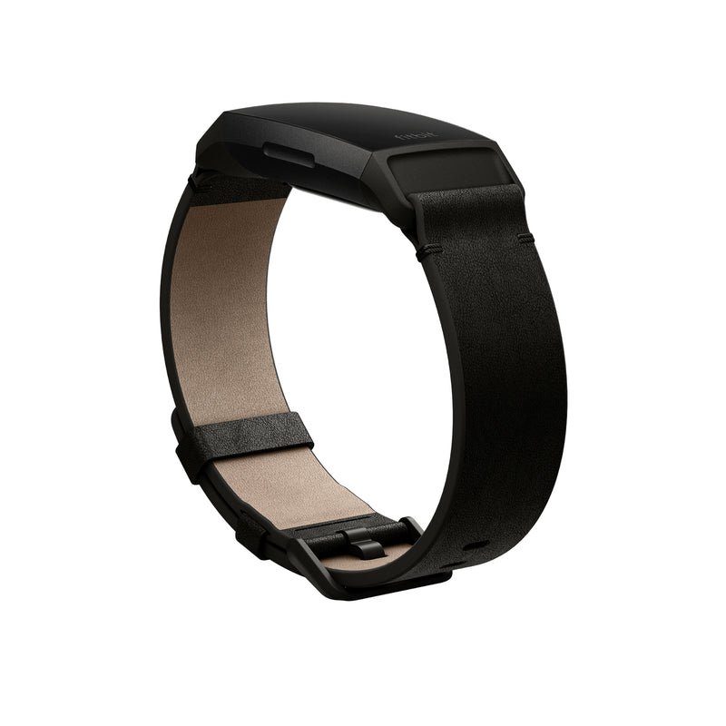 Fitbit FB168LBBKL Smart Wearable Accessories Band Black Leather