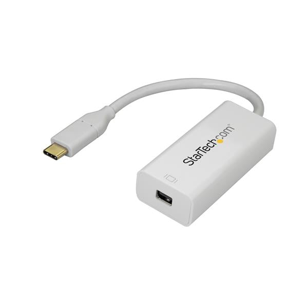 StarTech USB-C to Mini DisplayPort Adapter - 4K 60Hz - White - USB 3.1 Type-C to Mini DP Adapter - Upgraded Version is CDP2MDPEC