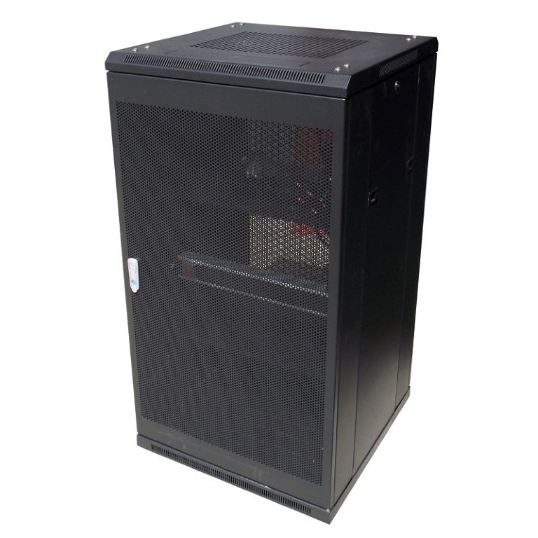 LinkBasic 22U 600mm Depth Server Rack Mesh Door with 2x240v Fans and 8-Port 10A PDU