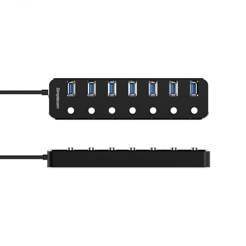 Simplecom CH375PS interface hub USB 3.2 Gen 1 (3.1 Gen 1) Type-A 5000 Mbit/s Black