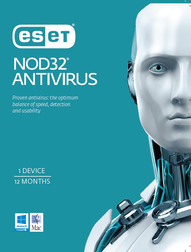 Eset NOD32 Antivirus (Essential Protection) 3 Devices 1 Year - Includes 1x Physical Printed Download Card