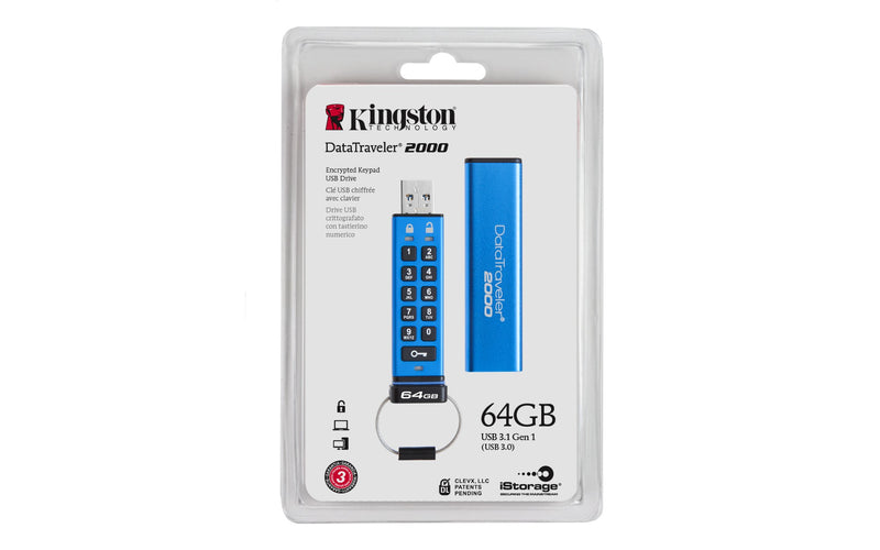 Kingston DataTraveler 2000 64GB USB flash drive USB Type-A 3.2 Gen 1 (3.1 Gen 1) Blue