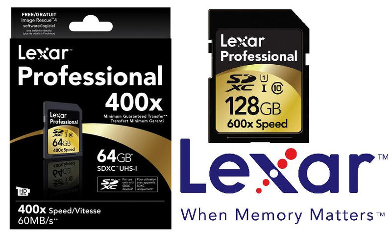 Lexar 400x 128GB CL10 SD Card - Up to 60MBs Read/High Speed Class 10 Card/Professional Photographers and V