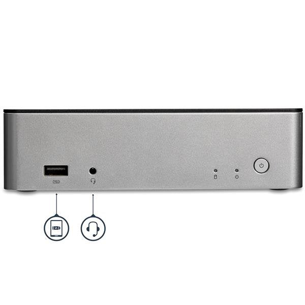StarTech Dual-Monitor USB-C Dock for Windows - 2.5” SATA SSD/HDD Bay