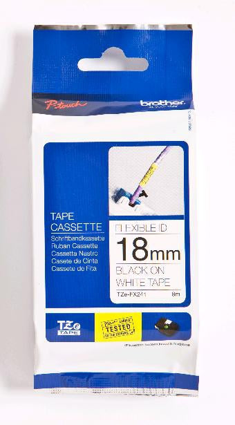 Brother TZe-FX241 label-making tape Black on white TZ