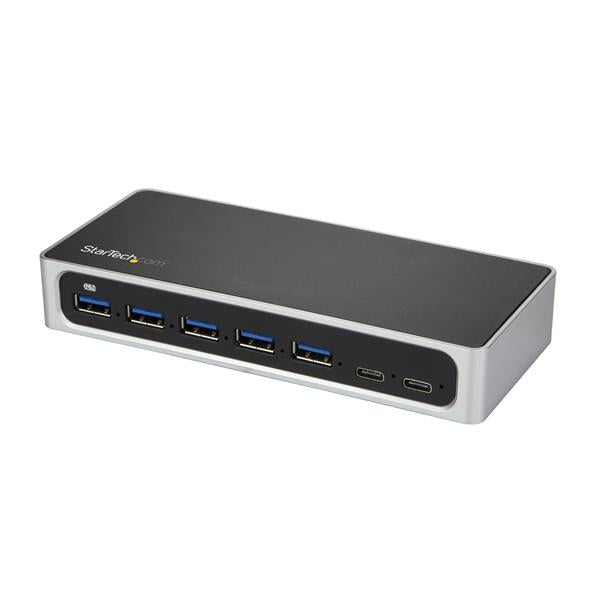 StarTech 7 Port USB C Hub with Fast Charge Port - USB-C to 5x USB-A 2x USB-C (USB 3.0 SuperSpeed 5Gbps) - Self Powered USB 3.2 Gen 1 Type-C Hub w/ Power Adapter - Desktop/Laptop Hub