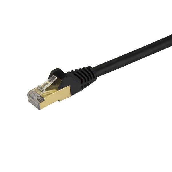 StarTech 3ft CAT6a Ethernet Cable - 10 Gigabit Shielded Snagless RJ45 100W PoE Patch Cord - 10GbE STP Network Cable w/Strain Relief - Black Fluke Tested/Wiring is UL Certified/TIA