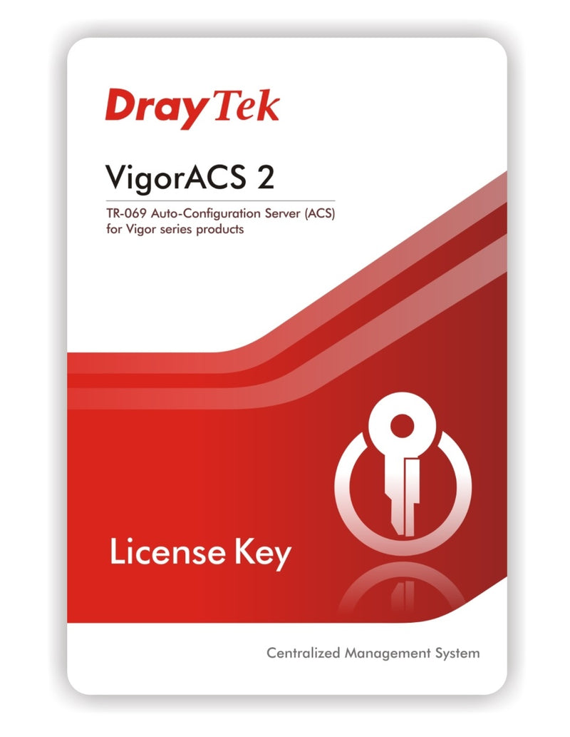 Draytek VigorACS 2 1(One) year license key for 25 CPE nodes - Centralized Management System for Vigor Router