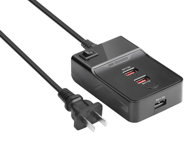 Astrotek USB Charging Station Charger Hub 3 Port 5V 3A with 1.5m Power Cable Black for iPhone Samsung iPad Ta