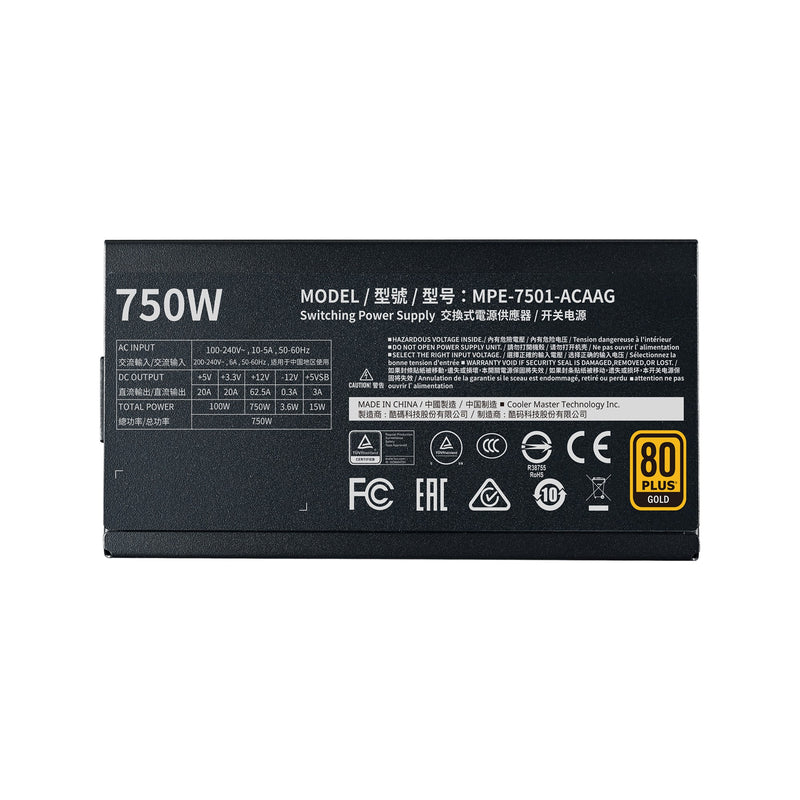 Cooler Master MWE Gold 750 - V2 Full Modular power supply unit 750 W 24-pin ATX ATX Black