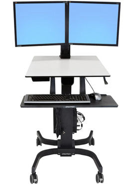 Ergotron WorkFit-C, Dual Sit-Stand Black, Grey Flat panel Multimedia cart