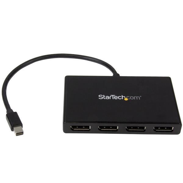 StarTech 4-Port Multi Monitor Adapter - Mini DisplayPort to DisplayPort MST Hub - 4x 1080p - Video Splitter for Extended Desktop Mode on Windows PCs Only - mDP to Quad DP Monitors