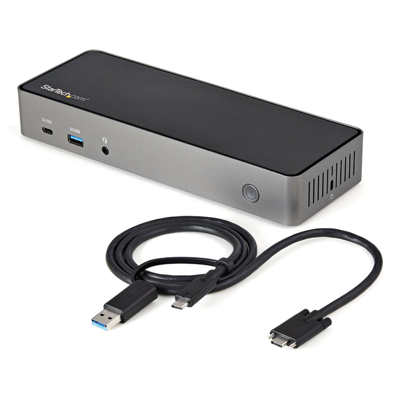StarTech USB-C & USB-A Dock - Hybrid Universal Triple Monitor Laptop Docking Station w/ DisplayPort & HDMI 4K 60Hz - 85W Power Delivery, 6x USB Hub, GbE, Audio - USB 3.1 Gen 2 10Gbps