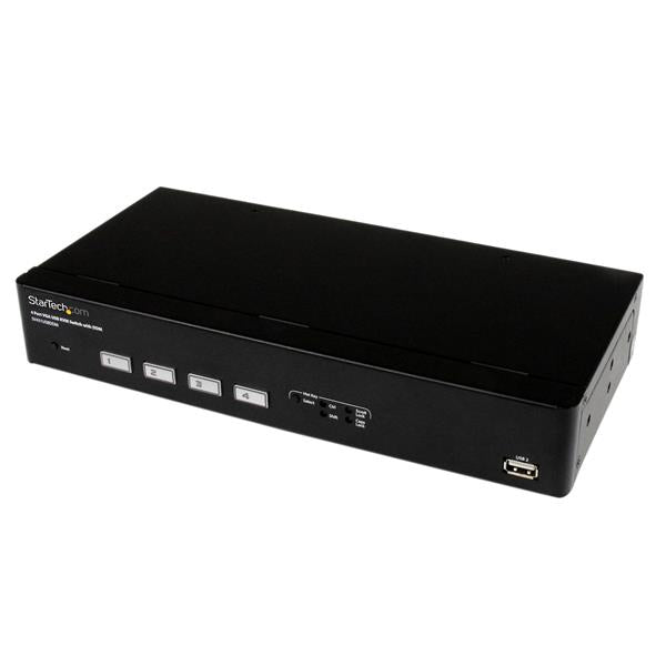 StarTech 4 Port USB VGA KVM Switch with DDM Fast Switching Technology and Cables