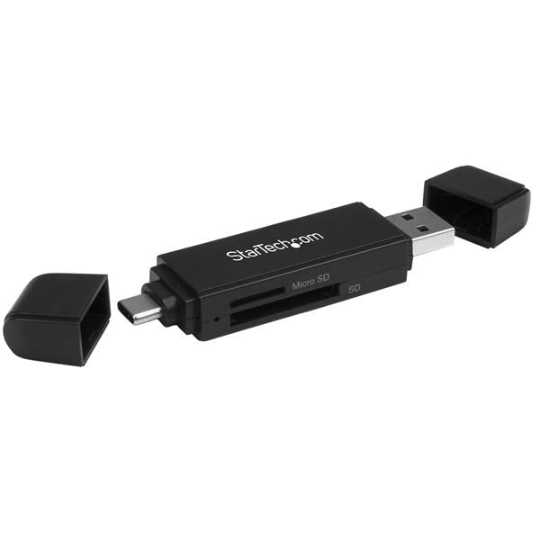 StarTech USB 3.0 Memory Card Reader/Writer for SD and microSD Cards - USB-C and USB-A