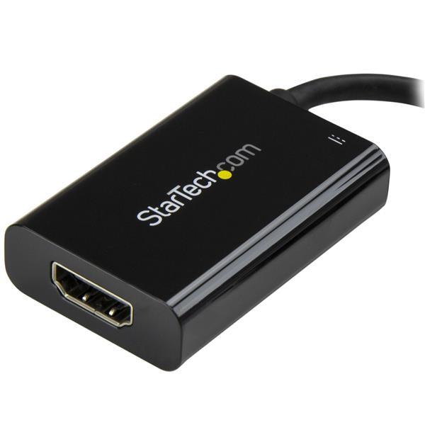 StarTech USB C to HDMI 2.0 Adapter with Power Delivery - 4K 60Hz USB Type-C to HDMI Display Video Converter - 60W PD Pass-Through Charging Port - Thunderbolt 3 Suitable - Black