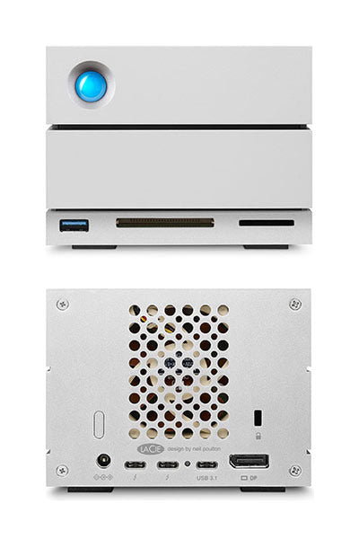 LaCie 2big Dock Thunderbolt 3 32TB (2X16TB 7200RPM ENTERPRISE) USB-C, THUNDERBOLT3, DP, CARD READER, 5YR disk array Gray