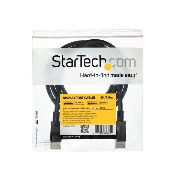 StarTech 10ft (3m) DisplayPort 1.2 Cable - 4K x 2K Ultra HD VESA Certified DisplayPort Cable - DP to DP Cable for Monitor - DP Video/Display Cord - Latching DP Connectors