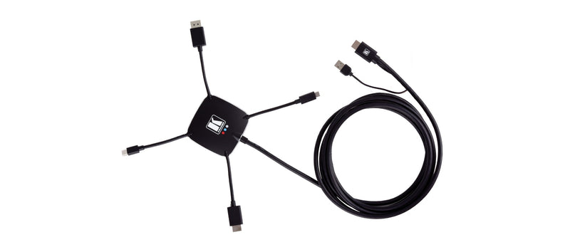 Kramer Electronics K-SPIDER video cable adapter 3 m DisplayPort + Mini DisplayPort + HDMI + USB Type-C HDMI Type A (Standard) Black