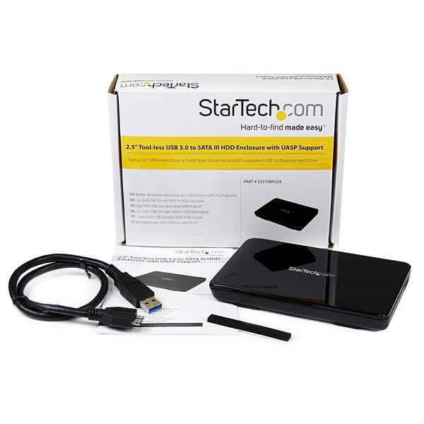 StarTech 2.5in USB 3.0 External SATA III SSD Hard Drive Enclosure with UASP – Portable External HDD