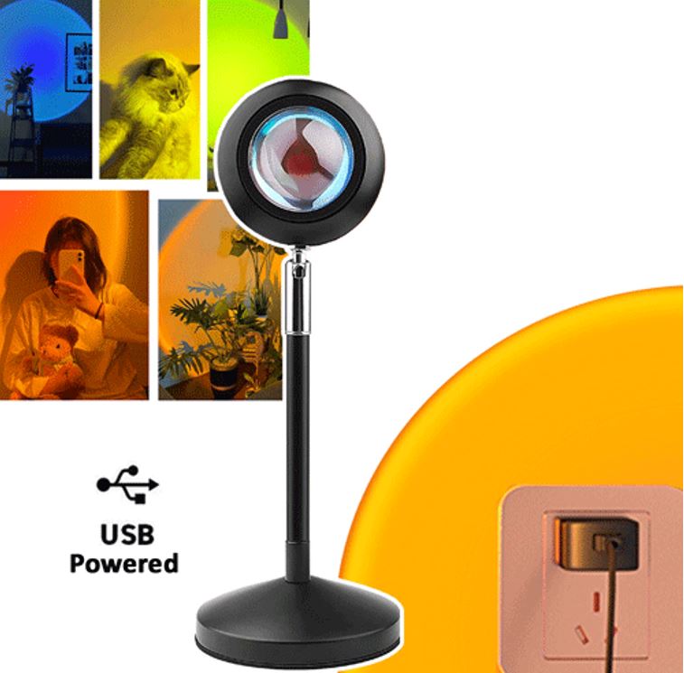 Other Sansai RGB LED Sunset Lamp 16 colors changing with remote control 180 degrees rotation 6W USB 5V