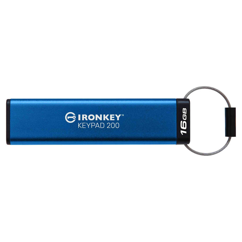 Kingston IronKey Keypad 200 USB flash drive 16 GB USB Type-A 3.2 Gen 1 (3.1 Gen 1) Blue