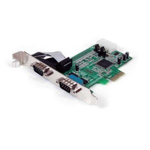 StarTech 2-port PCI Express RS232 Serial Adapter Card - PCIe RS232 Serial Host Controller Card - PCIe to Dual Serial DB9 Card - 16550 UART - Expansion Card - Windows & Linux