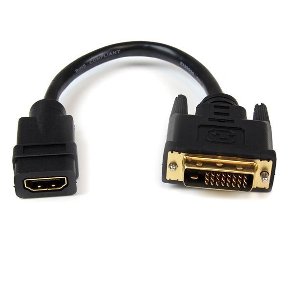 StarTech 8in HDMI to DVI-D Video Cable Adapter - HDMI Female to DVI Male