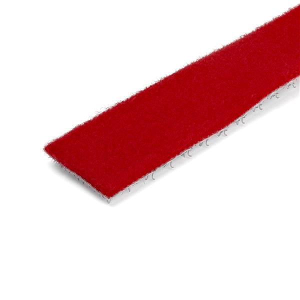 StarTech 100ft Hook and Loop Roll - Cut-to-Size Reusable Cable Ties - Bulk Industrial Wire Fastener Tape /Adjustable Fabric Wraps Red / Resuable Self Gripping Cable Management Straps (HKLP100RD)
