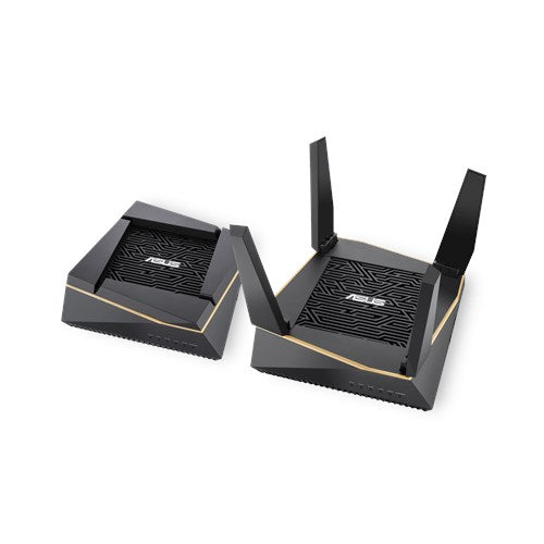 ASUS RT-AX92U 2 Pack wireless router Gigabit Ethernet Tri-band (2.4 GHz / 5 GHz / 5 GHz) Black, Gold