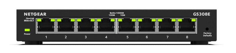 NETGEAR GS308E-100AUS network switch Managed Gigabit Ethernet (10/100/1000) Black