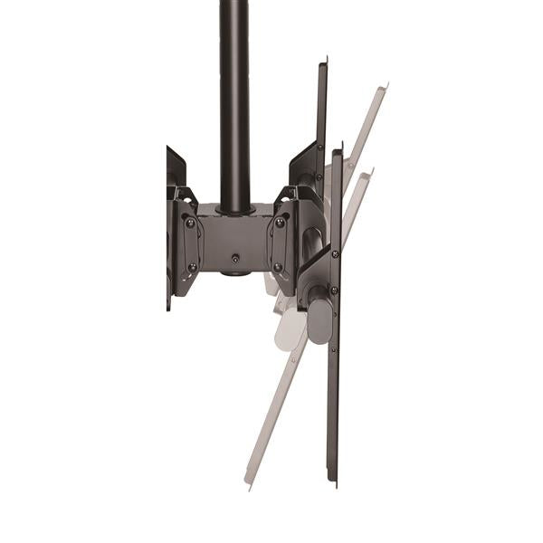 StarTech Dual TV Ceiling Mount - Back-to-Back Heavy Duty Hanging Dual Screen Mount with Adjustable Telescopic 3.5' to 5' Pole - Tilt/Swivel/Rotate - VESA Bracket for 32”-75" Displays