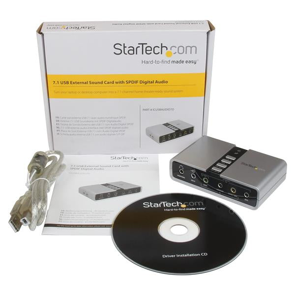 StarTech 7.1 USB Audio Adapter External Sound Card with SPDIF Digital Audio