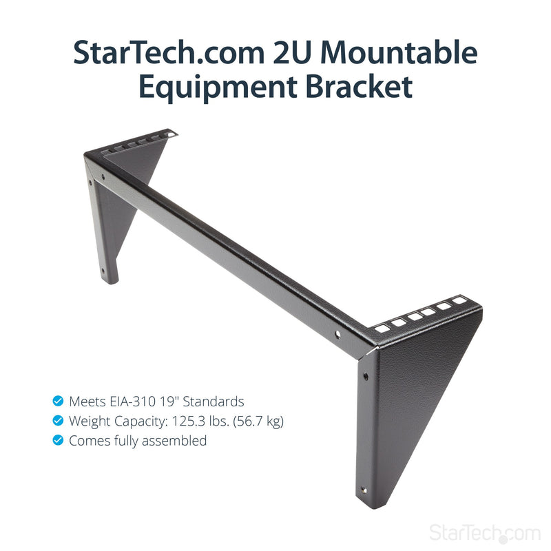 StarTech 2U 19in Steel Vertical Wall Mount Equipment Rack Bracket