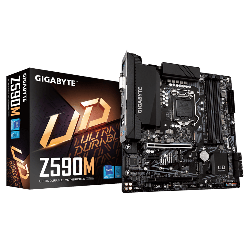 Gigabyte INTEL Z590 Ultra Durable MB w Direct 8+1 Phases Digital VRM and DrMOS, Full PCIe 4.0 Design, Extende