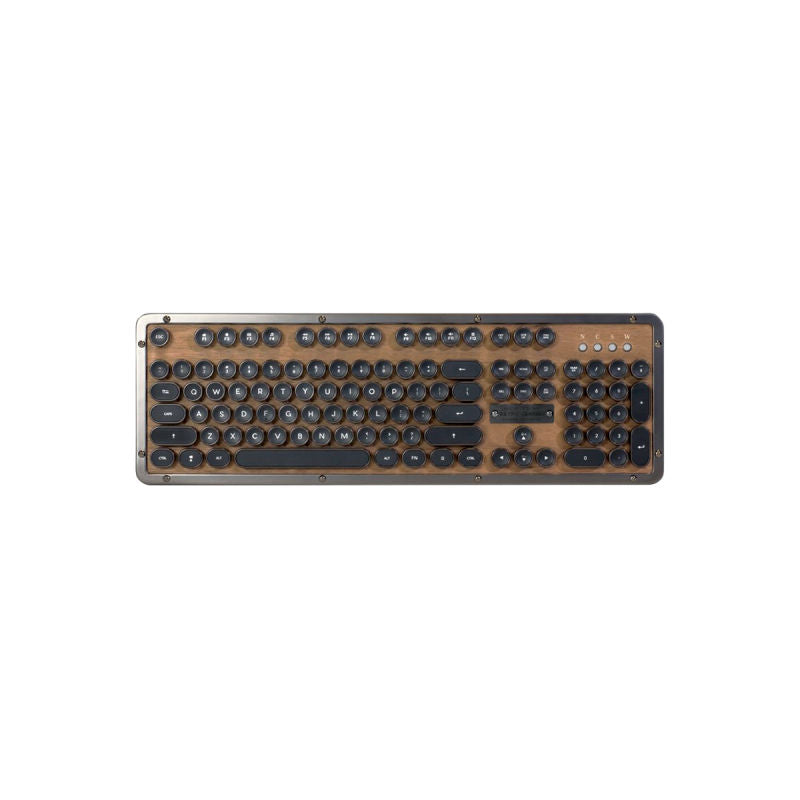 Azio RETRO CLASSIC keyboard USB + Bluetooth QWERTY Black, Brown