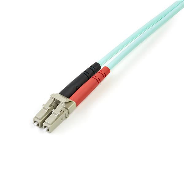 StarTech Fiber Optic Cable - 10 Gb Aqua - Multimode Duplex 50/125 - LSZH - LC/LC - 3 m~3m (10ft) LC/UPC to LC/UPC OM3 Multimode Fiber Optic Cable, Full Duplex 50/125µm Zipcord Fiber, 100G Networks, LOMMF/VCSEL, <0.3dB Low Insertion Loss, LSZH Fiber Pa