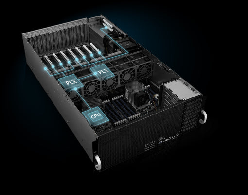 ASUS 4RU Barebones Server, ESC8000 G4, 8 x GPU Compatible, Dual Xeon Socket, 24 x DIMM,  6 x 2.5