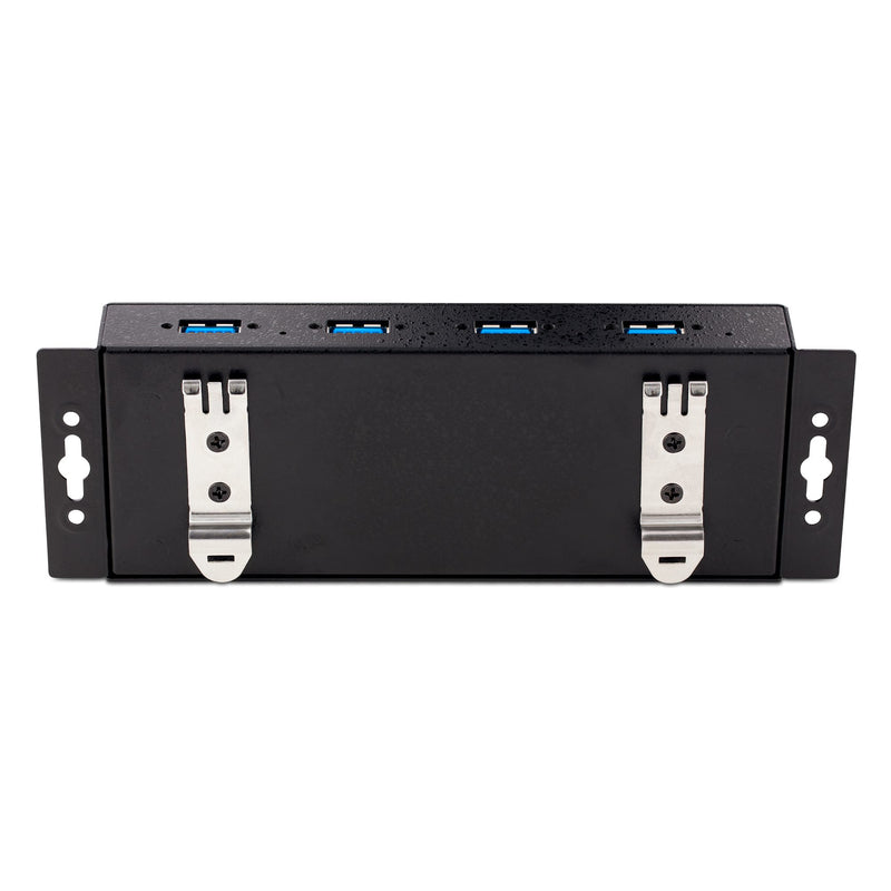 StarTech 4-Port Industrial USB 3.0 5Gbps Hub - Rugged USB Hub w/ ESD and Surge Protection - DIN/Wall/Desk Mountable USB-A Hub - USB Expander w/Locking Ports, Heavy Duty