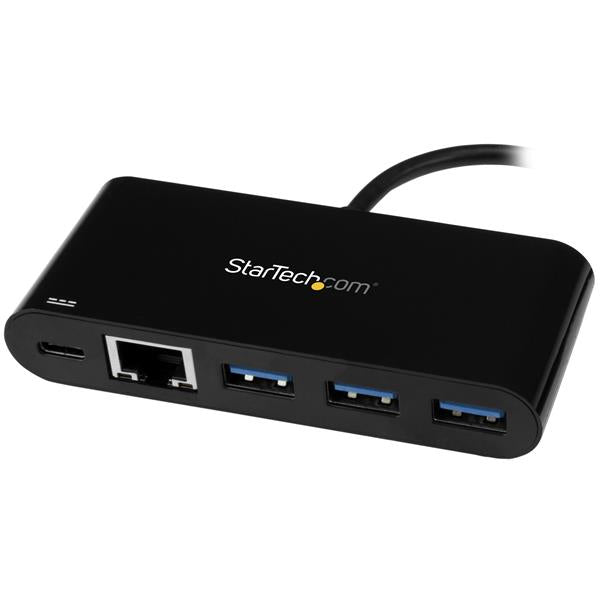 StarTech USB-C to Ethernet Adapter with 3-Port USB 3.0 Hub and Power Delivery