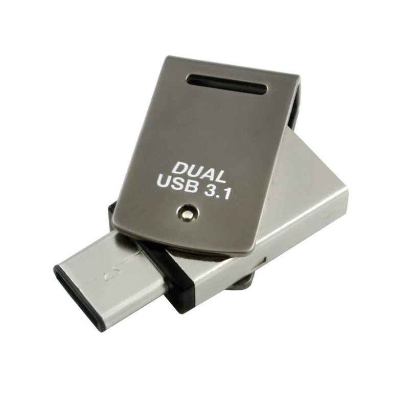 PNY DULEY Dual 512GB USB 3.1 Type-C Flash Drive -USB 3.1 Gen 1 Interface -Read speed up to 200MB/s -Write speed up to 100MB/s 5-year Limited Warranty