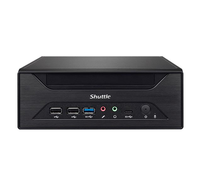 Shuttle XPC slim Barebone XH610 - S1700, Intel H610, 1xDP, 1xHDMI, 1x VGA, 2x COM (RS232), 2x LAN (2.5G and 1G), 1x slim5.25", 2x 3.5", 2x M.2, 24/7 permanent operation