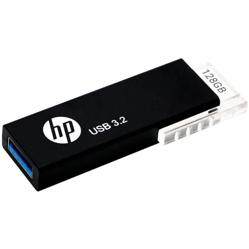HP (LS) HP 718W 128GB USB 3.2 70MB/s Flash Drive Memory Stick Slide 0°C to 60°C 5V Capless Push-Pull Design External Storage (> HPFD712LB-128)