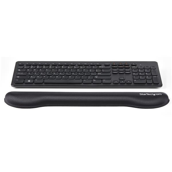 StarTech Foam Keyboard Wrist Rest for Ergonomic Typing Support - Padded Non-Slip Keyboard Cushion - Laptop or Desktop Computer Keyboard Wrist, Hand & Arm Rest - Soft Black Nylon Rest Pad
