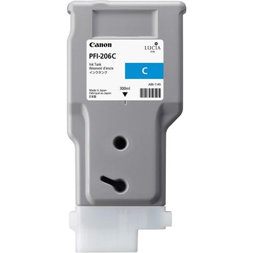 Canon PFI-206C LUCIA EX CYAN INK CARTRIDGE FOR IPF6400, 6450 - 300ML