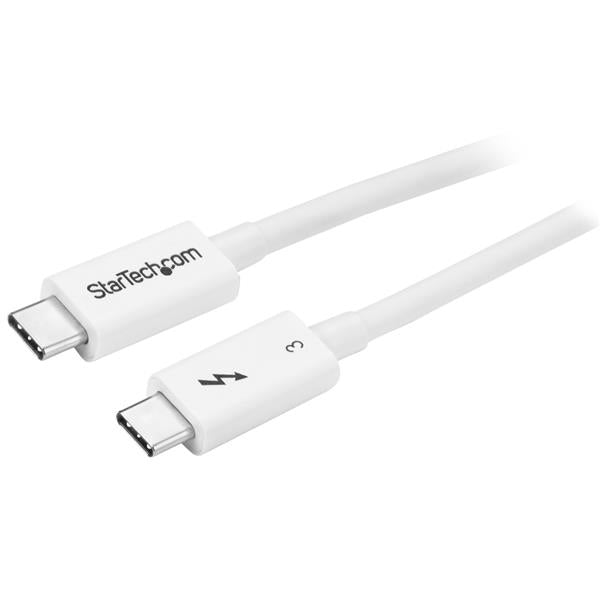 StarTech Thunderbolt 3 Cable - 40Gbps - 0.5m - White - Thunderbolt, USB, and DisplayPort Suitable