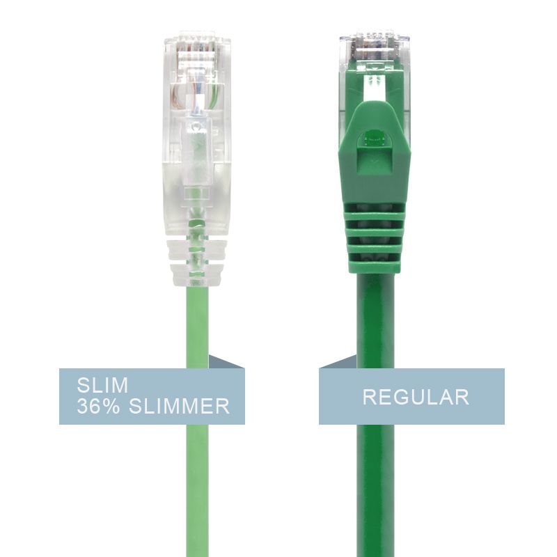 ALOGIC 1m Green Series Alpha Ultra Slim Cat6 Network Cable, UTP, 28AWG